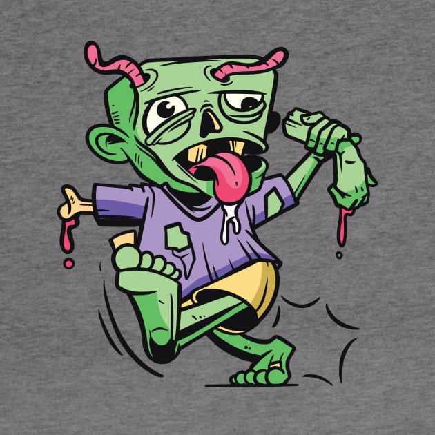 Cartoon Zombie Kid by SLAG_Creative